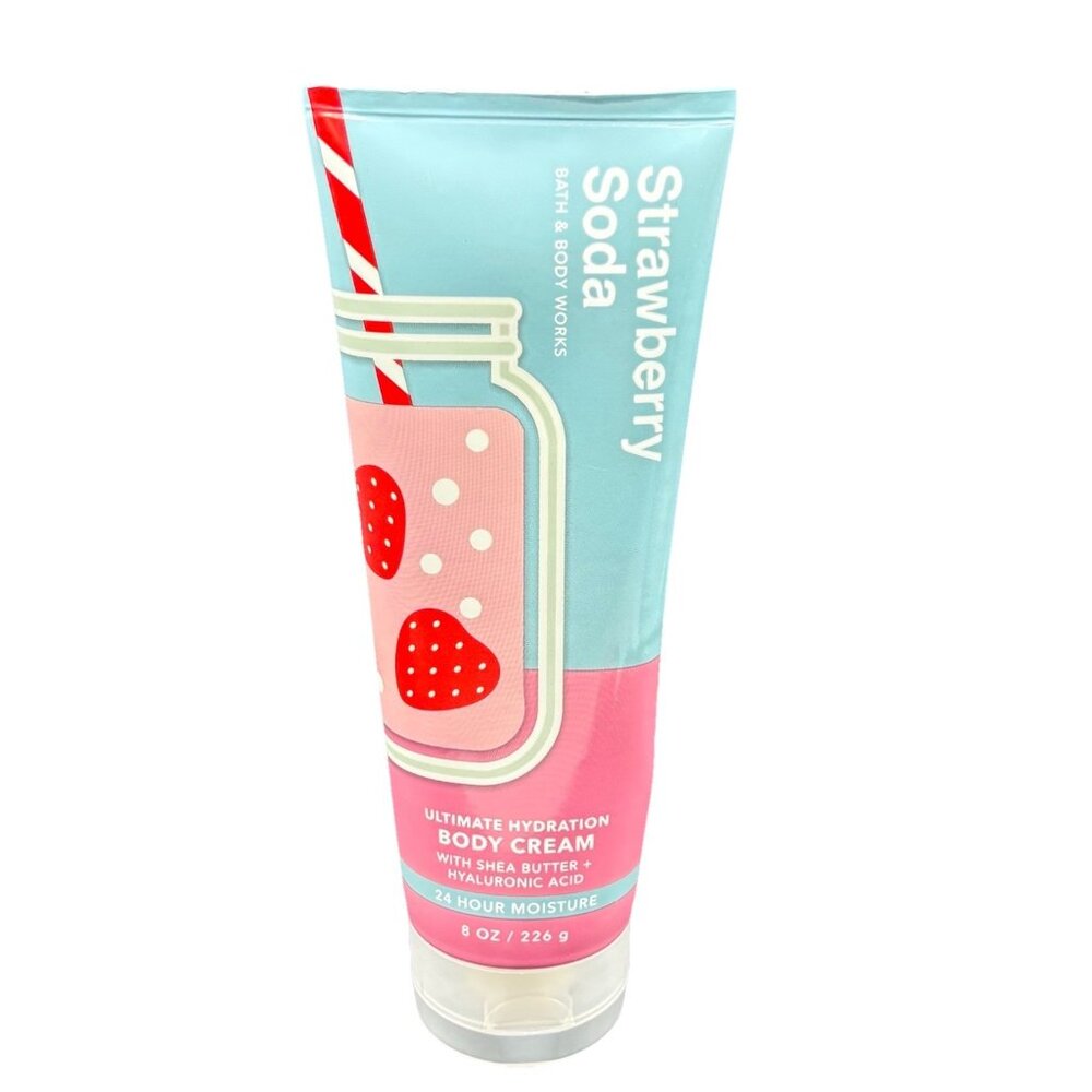 Bath & Body Works Strawberry Soda Ultimate Hydration Body Cream 8 oz Fruity